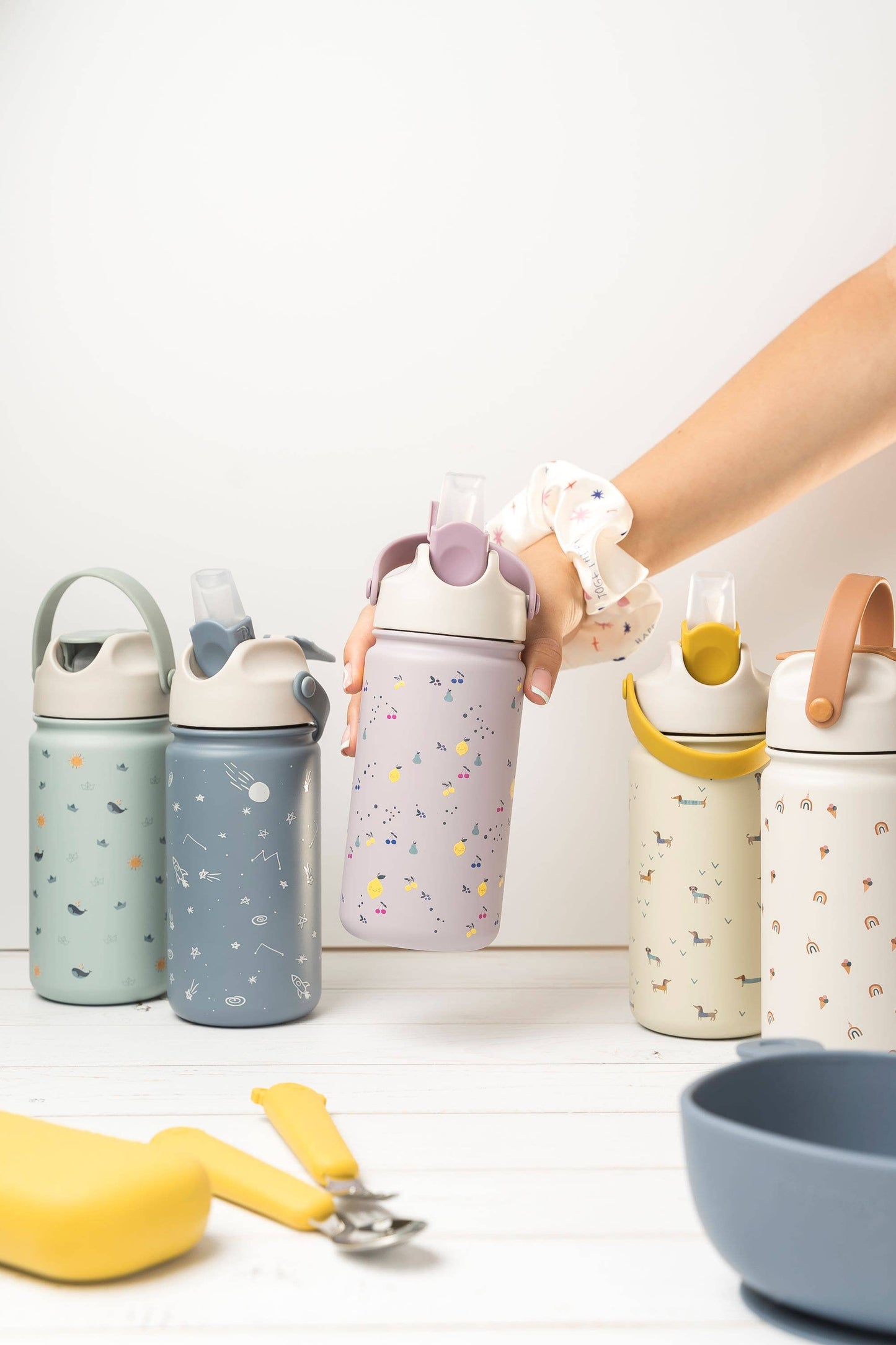 Origami stainless steel insulated water bottle for children