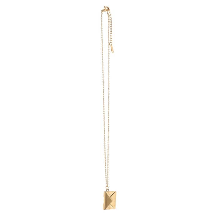 Collier Médaillon Lettre d'Amour sur Carte de Vœux de la Saint-Valentin
