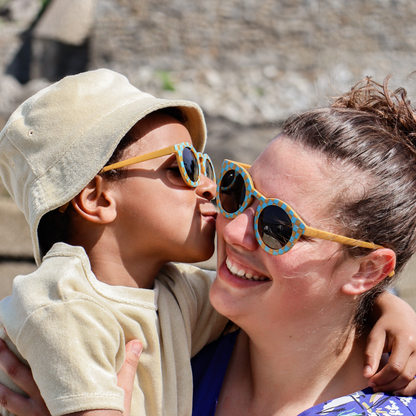 Lunettes de Soleil Adulte - Matchy Vichy Bleu