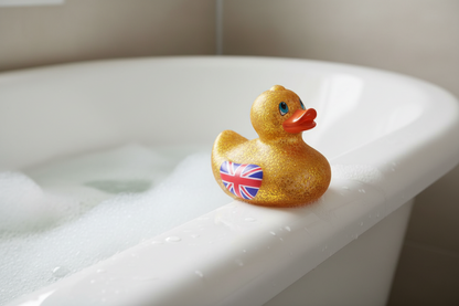 Union Jack Eend - Goudkleurige Glitter