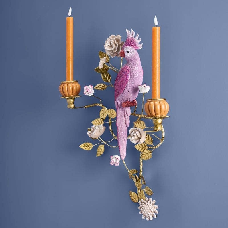 Applique Perroquet orange/rose