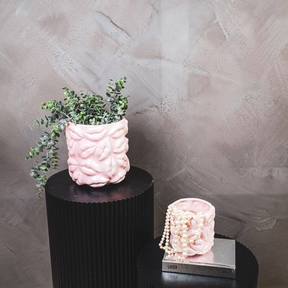 Maceta - Besos - Cerámica - Rosa claro - 17,5 x 17,5 x 17,5 cm