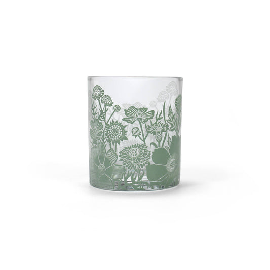 Gobelet en verre Woodland - fleurs vertes