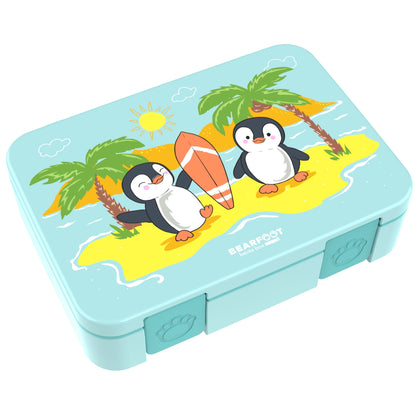 Brotdose mit Fächern, leicht & auslaufsicher - Pinguin