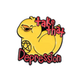 Pin’s Canard Jaune "Take That Depression"