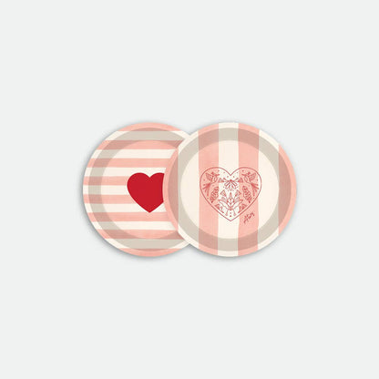 Pink Stripes - Coaster Duo