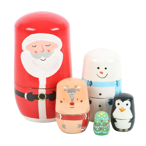 Ensemble de poupées gigognes russes de Noël