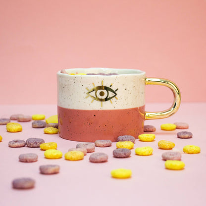 TAZA OJO IRREGULAR - PINTADA A MANO HF