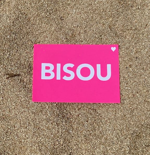 Biglietto di auguri fluorescente con bacio