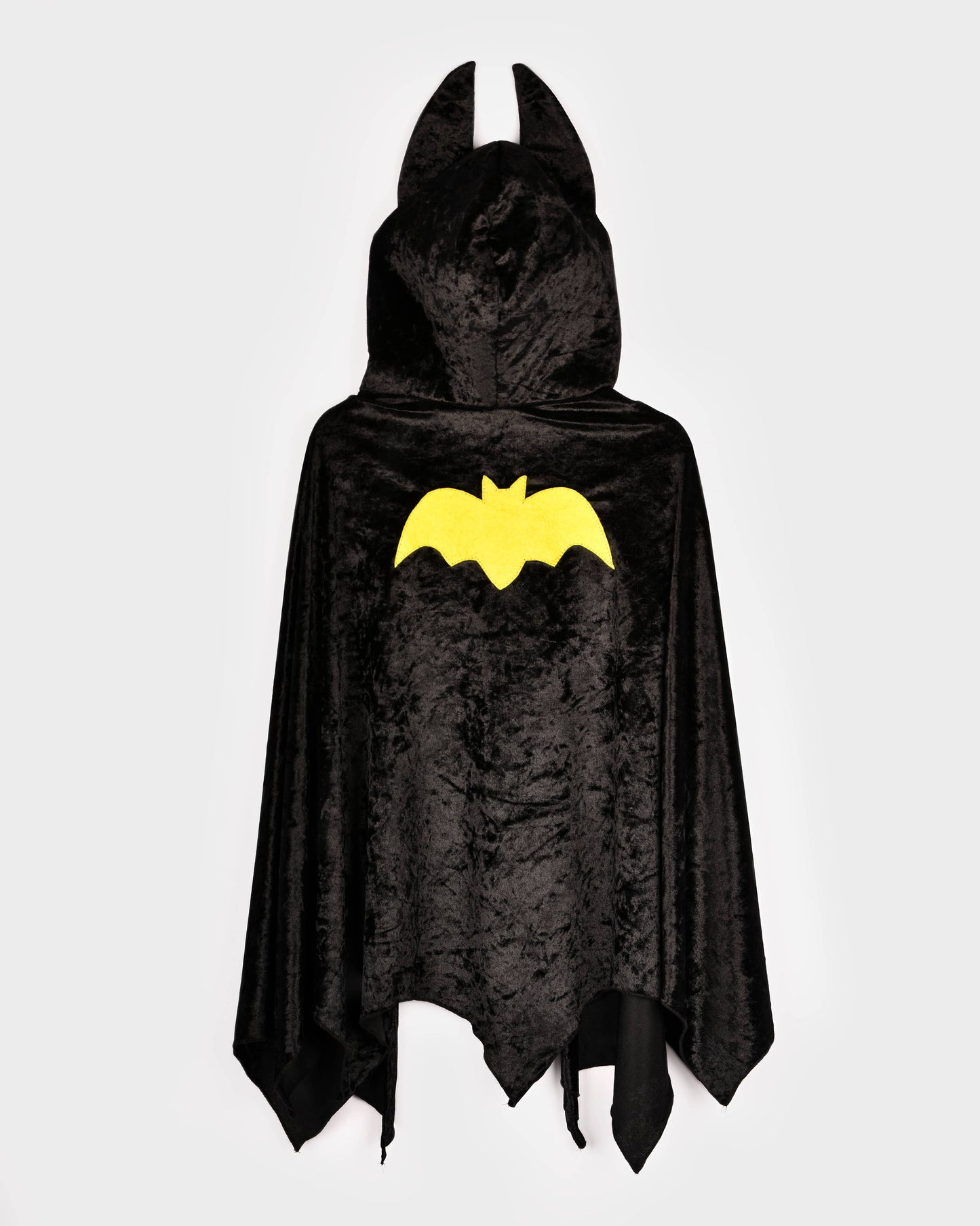 Cape de chauve-souris en velours noire 98-128 cl 3-8 ans