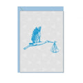 Tarjeta de Felicitación Cigogne Bébé Bleu