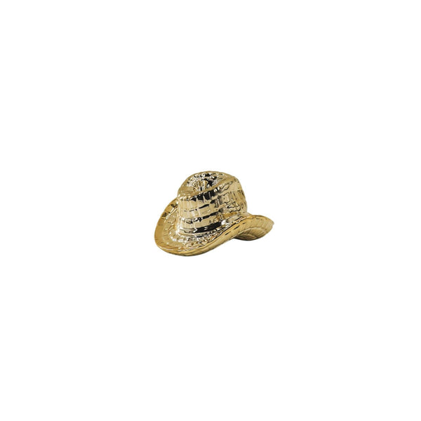 Bougeoir - Chapeau de cowboy - Céramique - Or - 13,5x11x7 cm