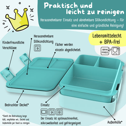 Brotdose mit Fächern, leicht & auslaufsicher - Delfin