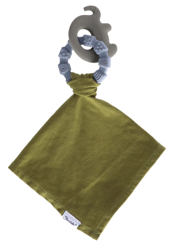 Doudou avec anneau de dentition Éléphant Eddy Vert M
