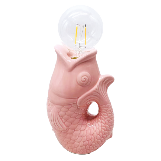 Déco LED poisson rose à piles L13,5 P8,2 H27cm