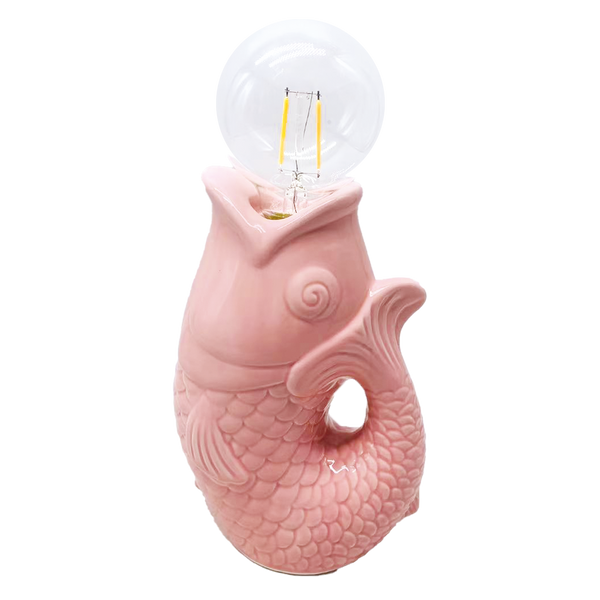 Déco LED poisson rose à piles L13,5 P8,2 H27cm