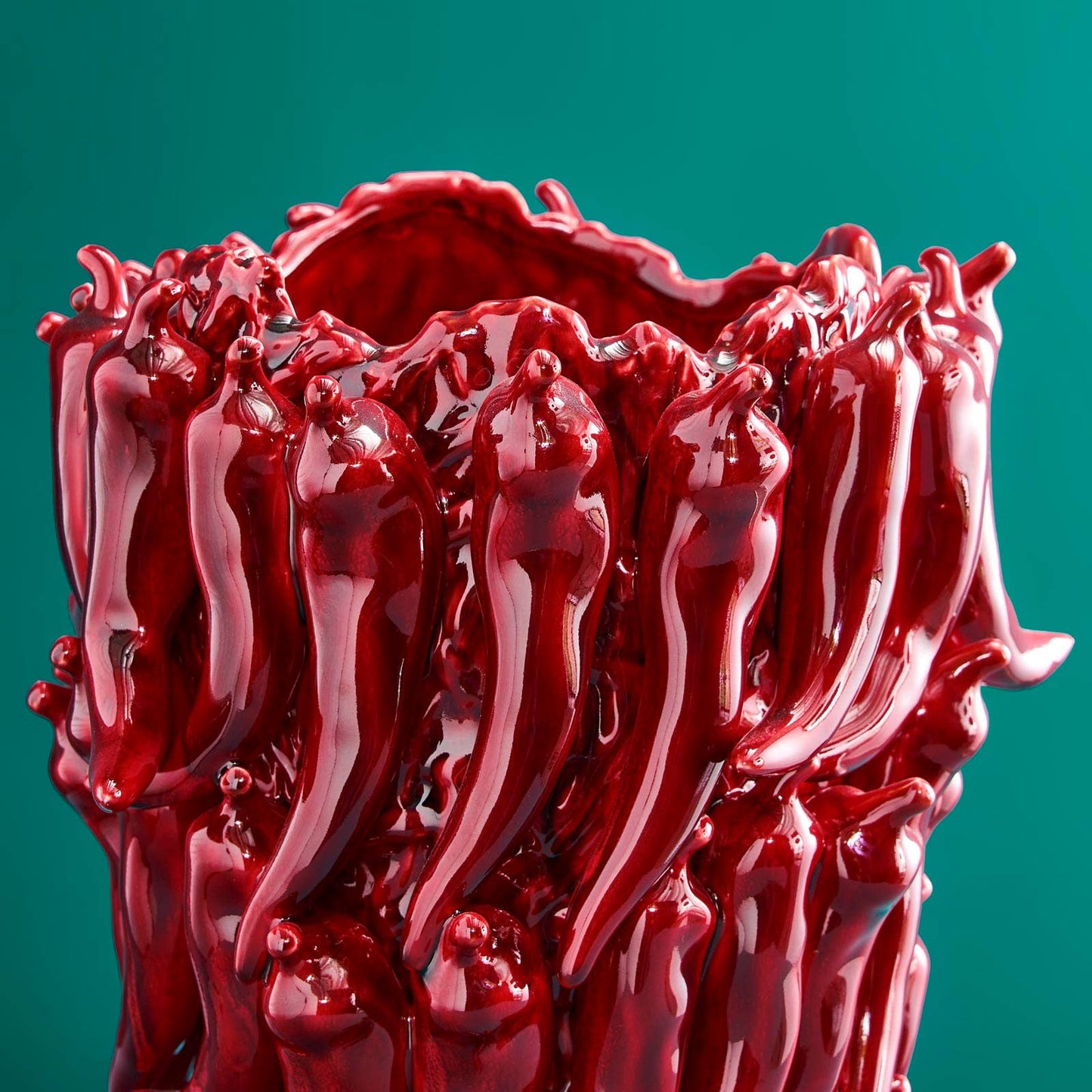 Jarrón de chile, color burdeos