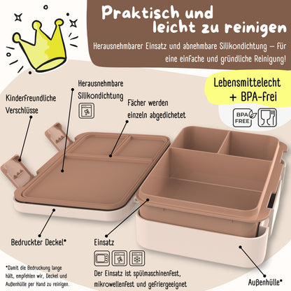 Brotdose mit Fächern, leicht & auslaufsicher - Safari braun