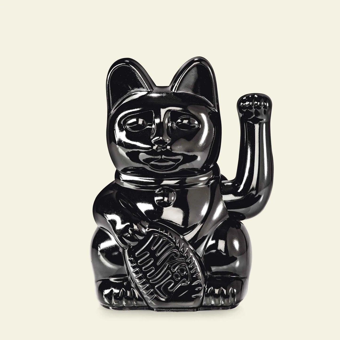 Chat Chanceux Noir Brillant “Basira”