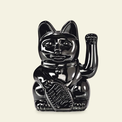 Chat Chanceux Noir Brillant “Basira”