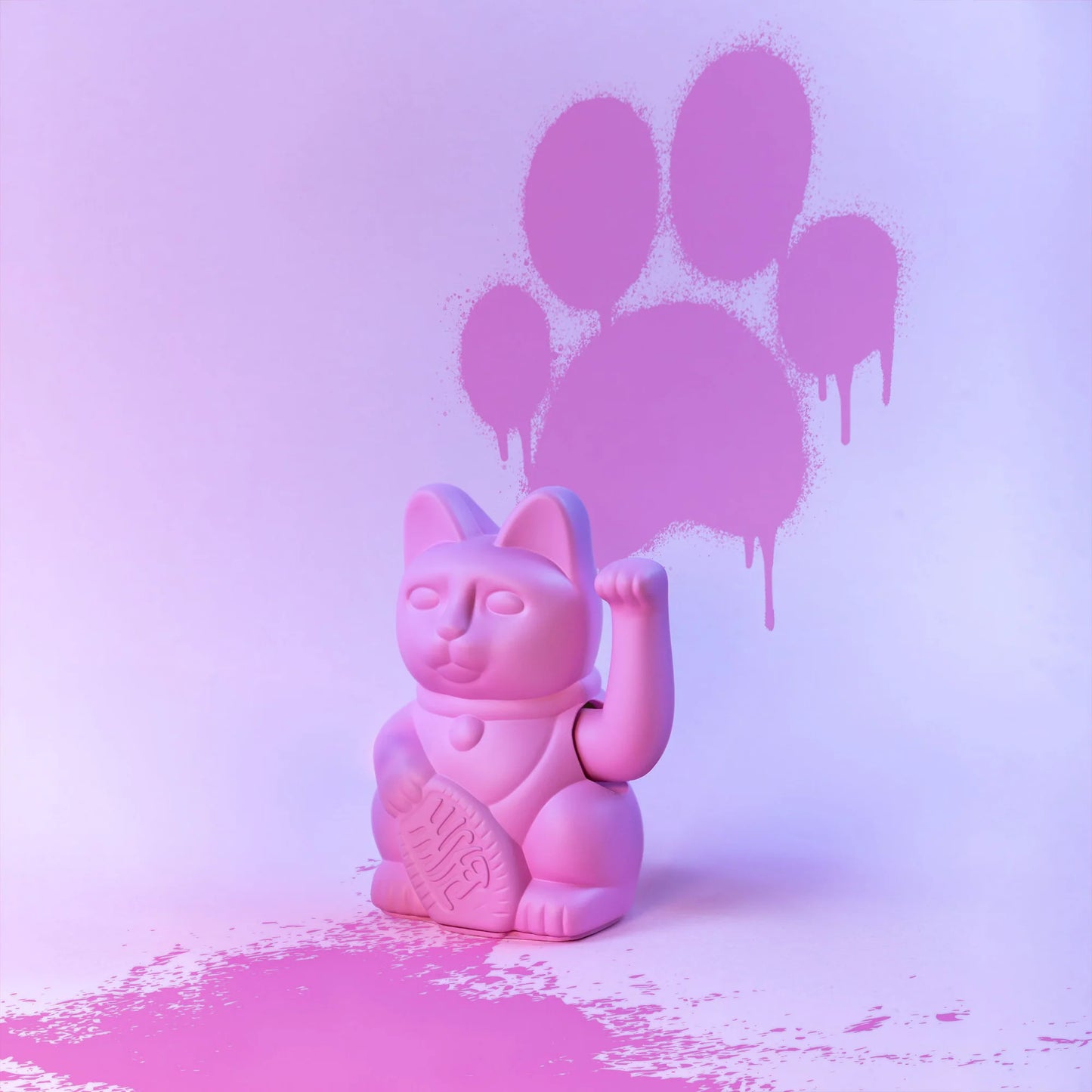 Chat Chanceux Rose Chaud