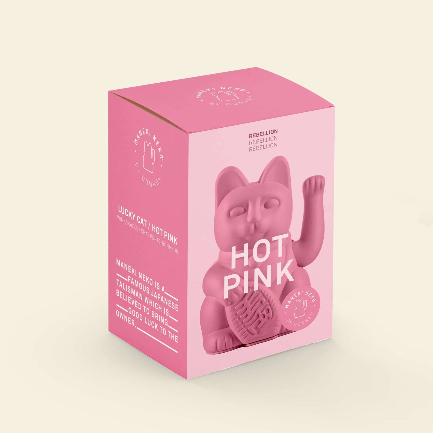 Chat Chanceux Rose Chaud