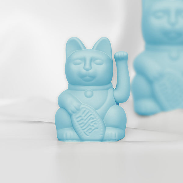 Mini Chat Chanceux Bleu Clair "Emi"