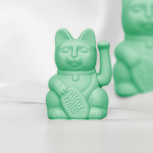 Mini Chat Chanceux Vert Menthe "Mei"
