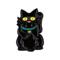 Pin de gato de la suerte negro