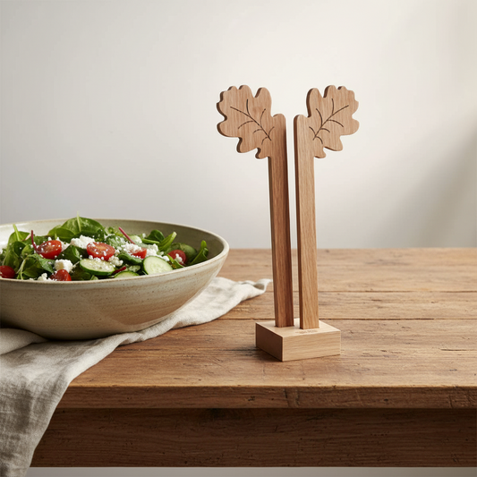 Cubiertos para ensalada - Hojas de roble