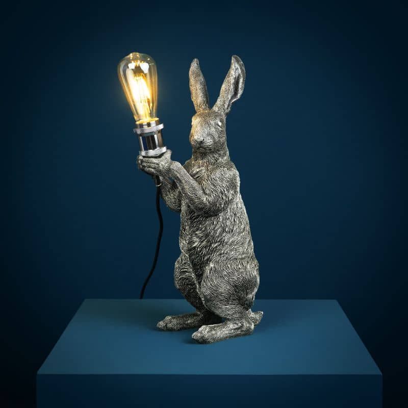 Lámpara de mesa Meister Rabbit, plateada