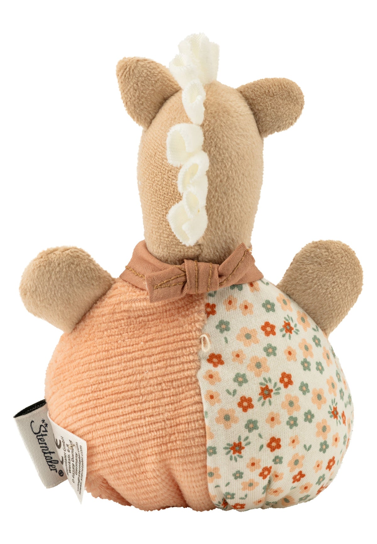 Mini-peluche câline Cheval Sunny avec hochet - 13 cm