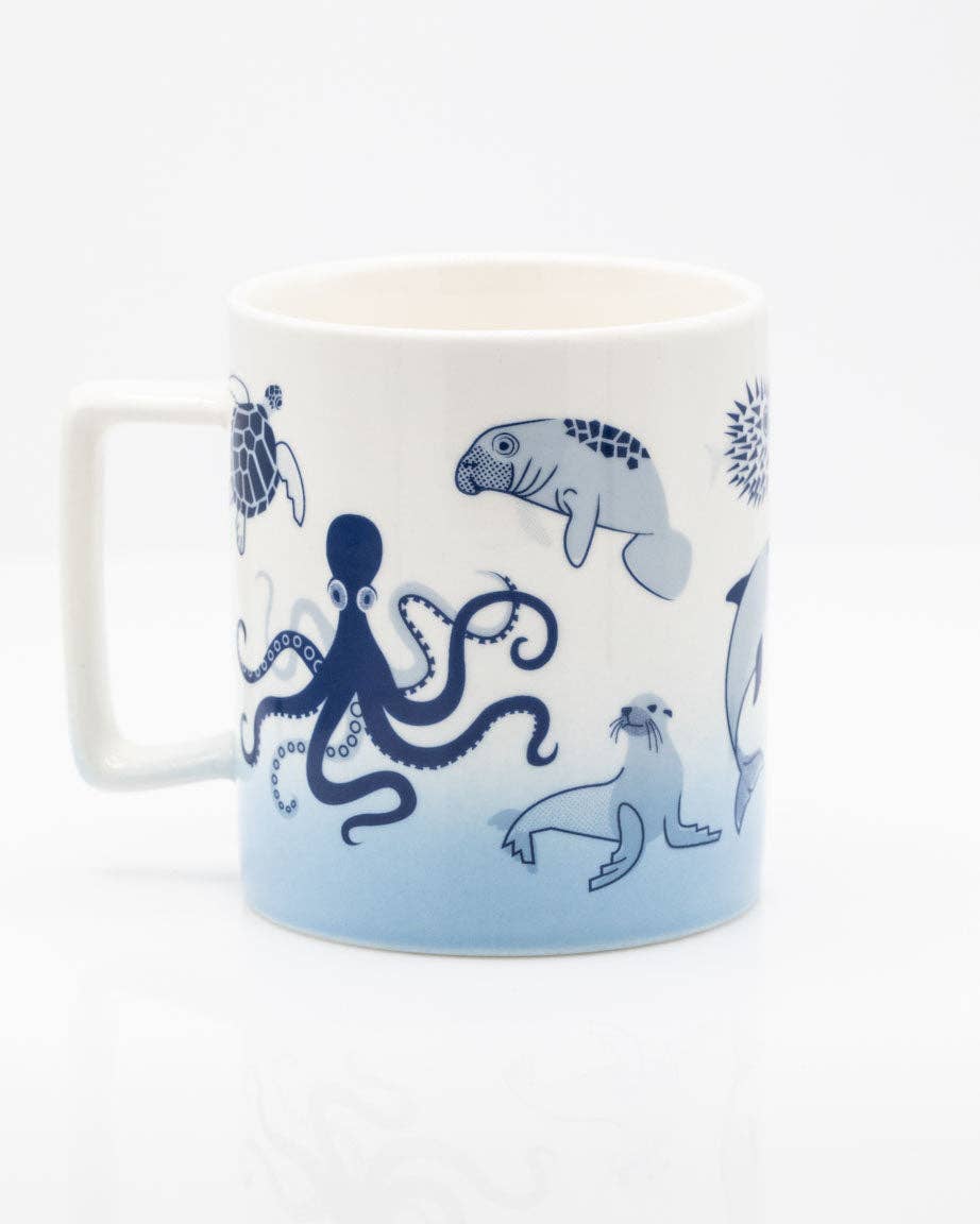 Mug Rétro Marine Life (350 ml) – produit scientifique Cognitive Surplus EU, vue 2