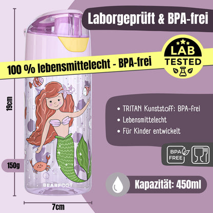 Trinkflasche Kinder, leichte Wasserflasche - Meerjungfrau