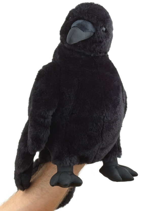 Marionnette à main en forme de corbeau, à tête pivotante, 31 cm, jouet en peluche Uni Toys