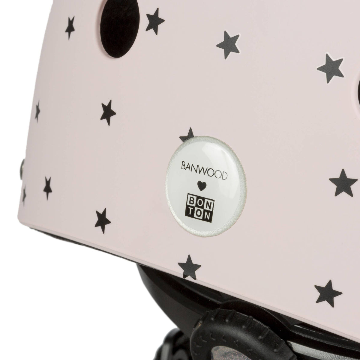 Casque Enfant - Rose mat étoiles