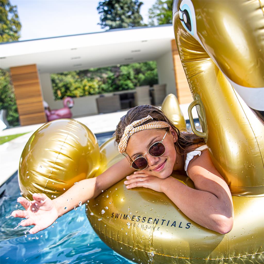 Cisne hinchable dorado XXL 