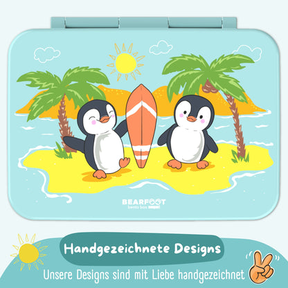Brotdose mit Fächern, leicht & auslaufsicher - Pinguin