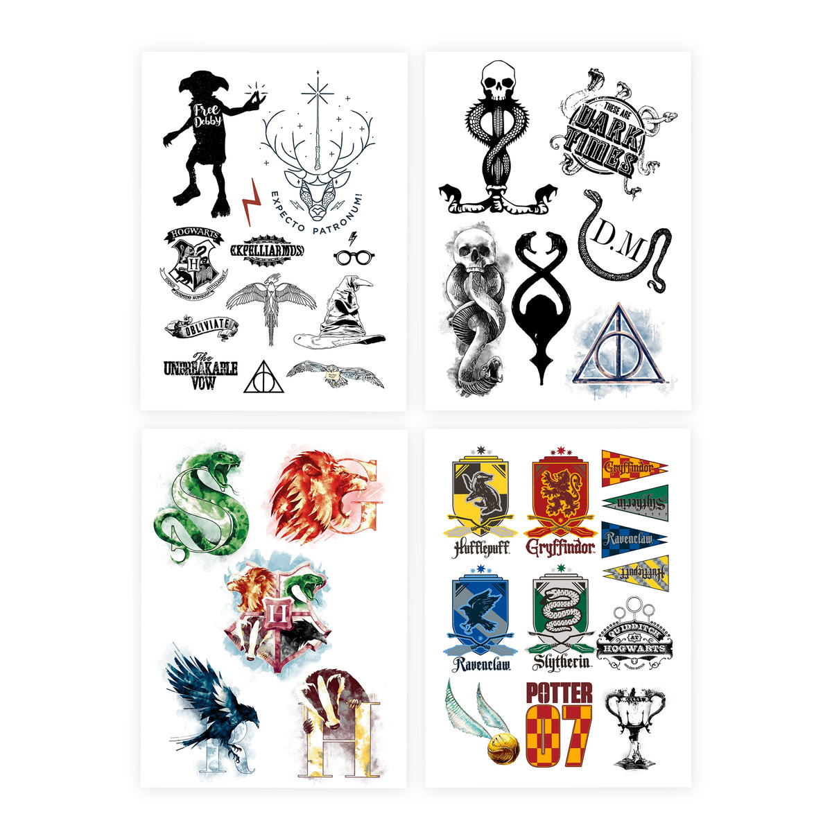 Harry Potter Temporary Tattoos (35 Tattoos)