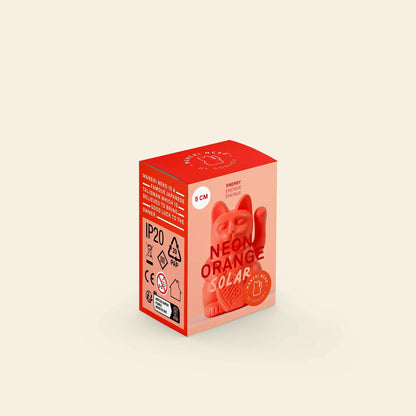 Mini Chat Chanceux Solaire Orange Néon