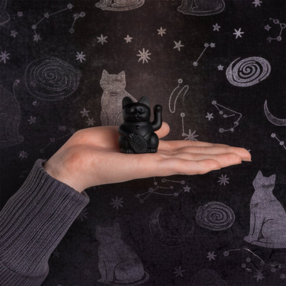 Mini Chat Chanceux Solaire Noir « Noko »