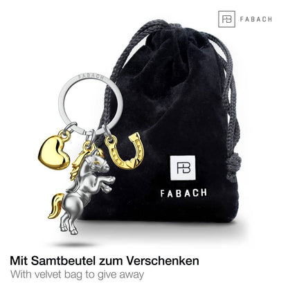 Llavero de caballo con corazón y herradura "Pony"