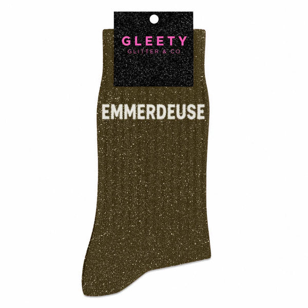 Chaussettes à Paillettes Emmerdeuse Kaki – Gleety