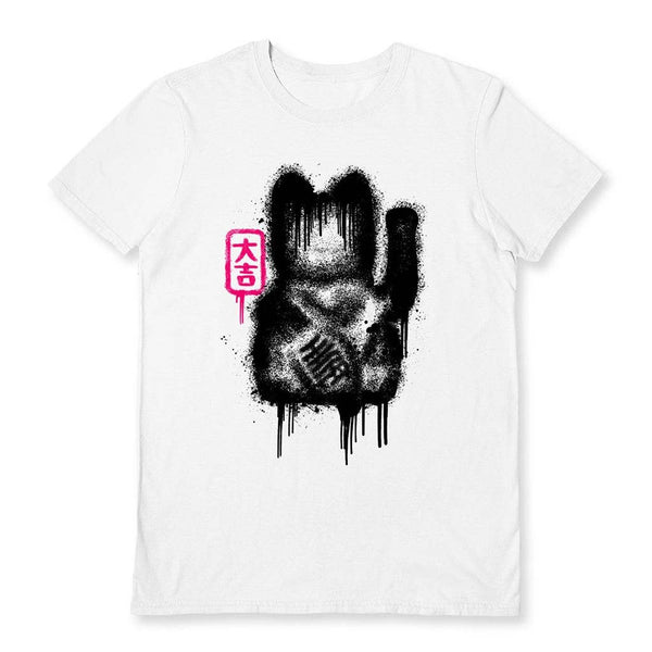 Maglietta bianca Rocket Man - Lucky Cat Spray