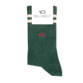 Chaussettes Retro - Vert Canard, Rayé Beige