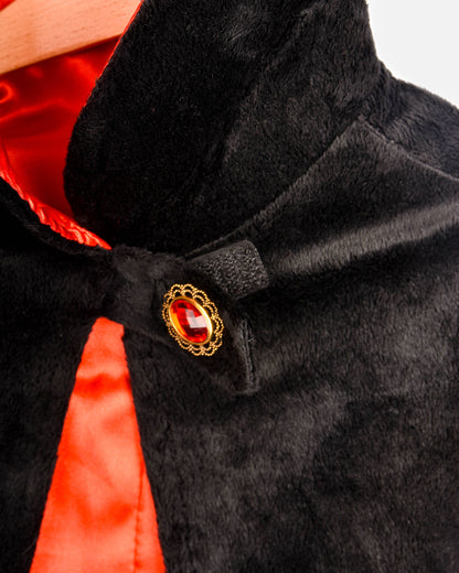 Cape de vampire Deluxe en satin rouge et pierre 110-116 cl