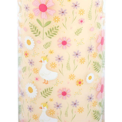 Bougie Tube Vanille à Motif Canards et Marguerites