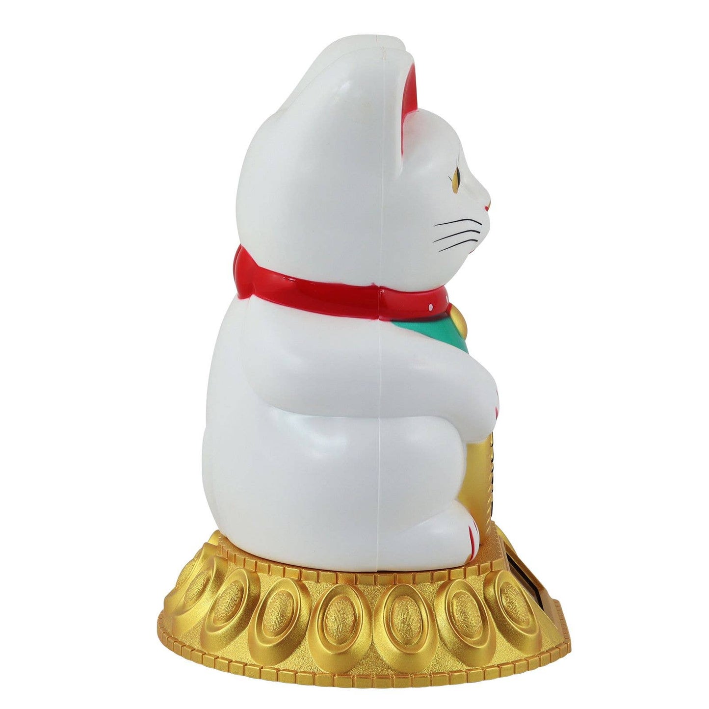 Chat chanceux solaire blanc 18cm
