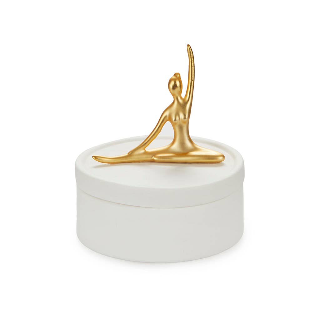 Jewelry box, ballerina, gold, porcelain