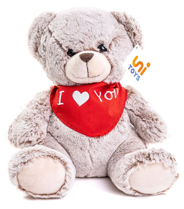 Peluche Ours Teddy (marron clair) avec écharpe I Love You Uni Toys